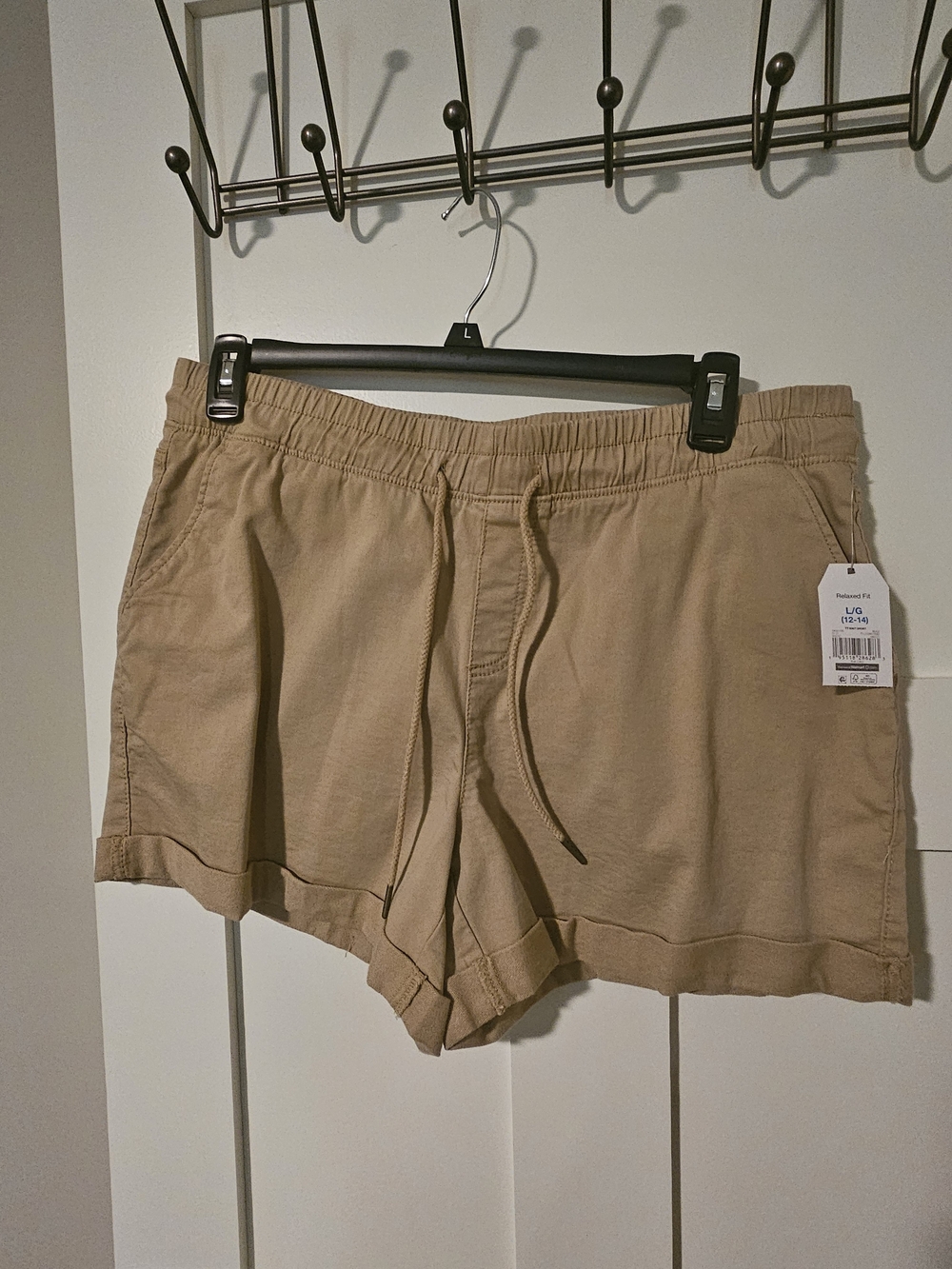 Time and Tru Women's Tan Drawstring Athletic Shorts